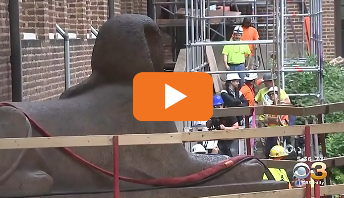 Sphinx at Penn Museum is on the move